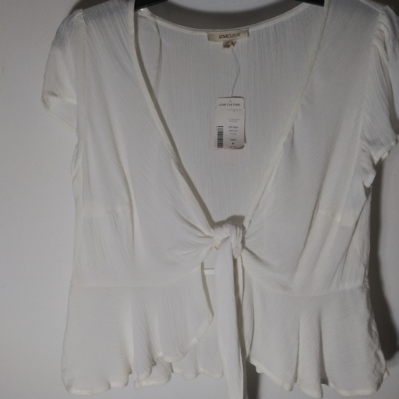Love culture off white tie cropNWT Size small - Picture 5 of 10